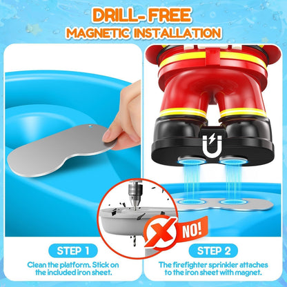 Water Table Pump Kids Toys: Firefighter Water Table Pump Continuous Flow Adjustable Water Pressure 12V Safe Plug-in Long Cord No Drilling Kids Outdoor Water Play Toys Accessories for Toddlers 1-3 4-8