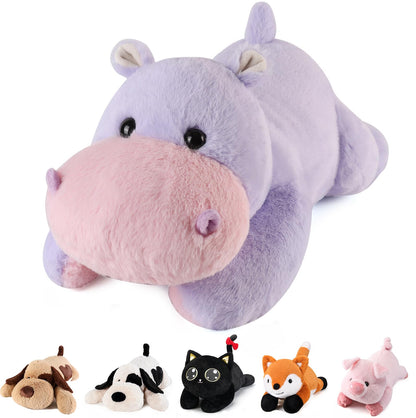 meowtastic Hippo Weighted Stuffed Animals - 22 Inch 4.5 Pounds Weighted Plush Hippo Stuffed Animals - Big Toys Pillow - Cute Plush Toys Gifts for Kids & Adults (22" 4.5 lbs)