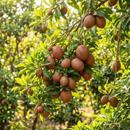Live Sapodilla Tree, Sapodilla Tree Live Plant, 2-3 Ft Tall, 3 Gallon Pot, Tropical Fruit Plant, Sweet Edible Fruit, Ideal for Outdoor Garden, No Ship to CA