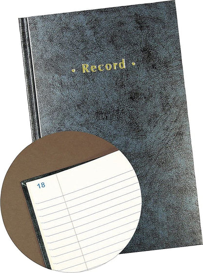Staples Record Book, Blue Marble Hardbound Ledger, 300 Numbered Pages, 7.25" x 11.75", Durable Sewn Binding Notebook for Logs, Records & Notary Entries