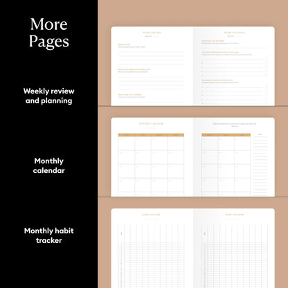 Intelligent Change 3-Month Productivity Planner 2025, Productivity Tools for Time Management & Mindfulness, Daily Planner To Do List, A5 Undated Quarterly Planner (Black)