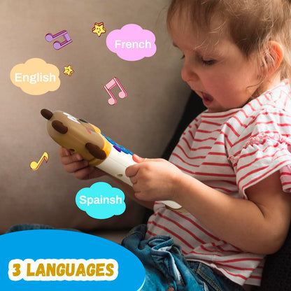 Baby Remote Control Toy with Music and Light - On The Go Remote - Toddler Early Education Learning Toys & Gifts for Boys & Girls Ages 18 Months+ (Bear)