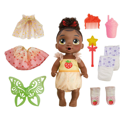 Baby Alive Fairy Fashions Berry Boo Doll with Clothes Accessories, Black Hair, 11 Inches, Toys for 3 Year Old Girls and Boys & Up (Amazon Exclusive)