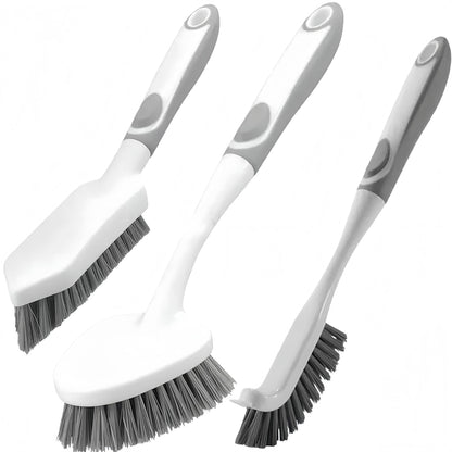 Scrub Brush for Cleaning-3 Pack Heavy-Duty Scrub Brushes Set Shower Scrubber Brush,Grout Brush,Scrubbing Brush with Stiff Bristles for Bathroom,Bathtub,Tile,Floor,Grout,Sink,Swimming Pool