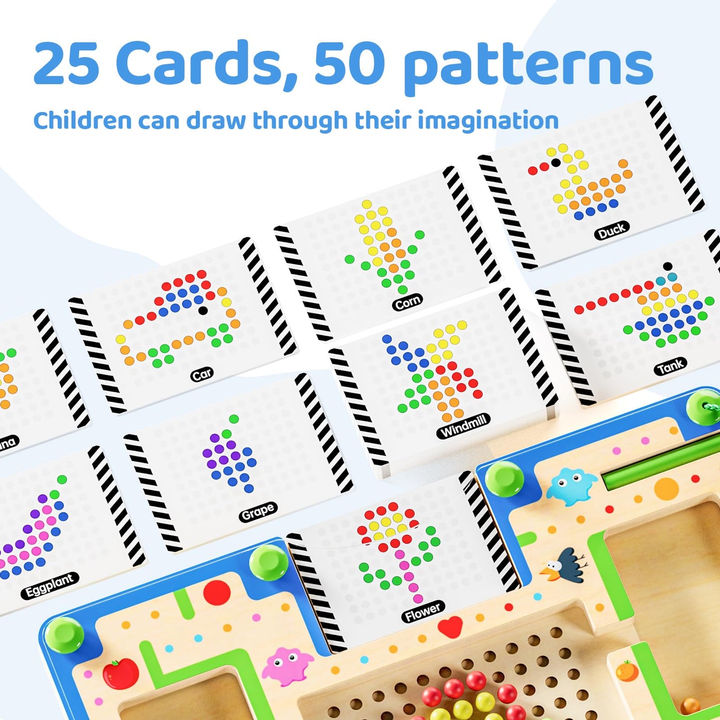zhiwuzhu 2 in1 Magnetic Color and Number Maze,Wooden Montessori Preschool Learning Activities Toys,Toddler Travel Essentials Toys,3 4 5 Year Old Boy Girl Birthday Gift Toys