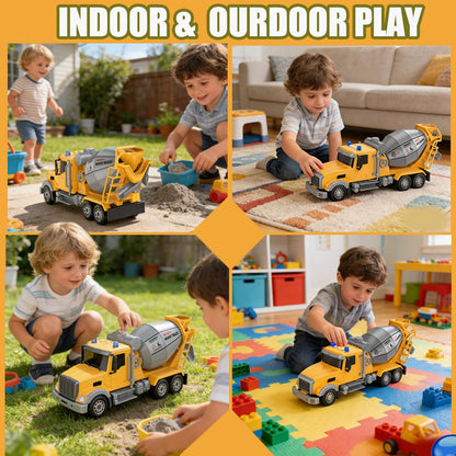 14 Inch Large Cement Mixer Truck with Sounds,Kids Toys for 3 4 5 6 7 8 Years Old Boys,Kids Boy Toys Christmas Birthday Gift Car