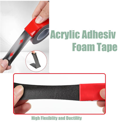 Czuibbou Double Sided Tape, Extra Strong Adhesion, 36.5ft Length, 0.4in Width, Waterproof and High Temperature Resistant for Automotive, Home Decoration, Office Decoration