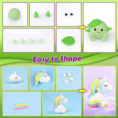 ESSENSON Air Dry Clay 76 Colors, Modeling Clay for Kids, DIY Molding Magic Clay for with Tools, Toys Gifts for Age 3 4 5 6 7 8+ Years Old Boys Girls Kids