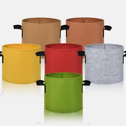 Florelf 6-Pack Fabric Grow Bags 3 Gallon – Colorful 300G Thickened Nonwoven Planter Pots with Sturdy Handles, Breathable Garden Bags for Vegetables, Potato, Flowers