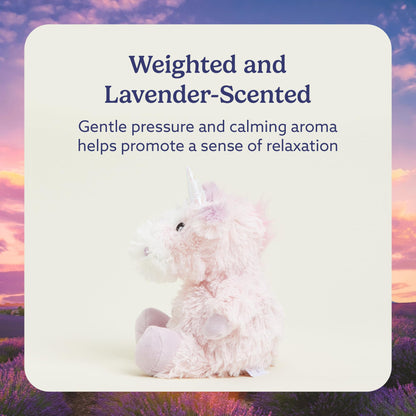 warmies Junior Microwavable & Weighted Stuffed Animals, Unicorn - Heated Stuffed Animal Plushie for Warmth & Comfort - Cute Soft Plush Toys for Adults & Children (Boys, Girls, Babies & Toddlers)