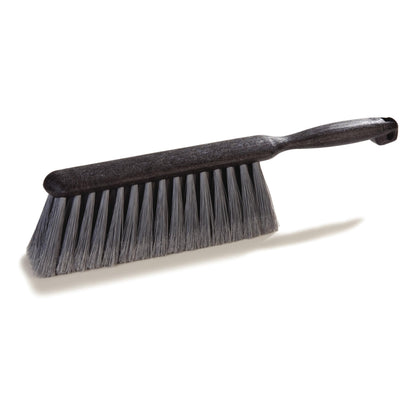 SPARTA Flo-Pac Counter Brush, Bench Brush, Dustpan Brush with Flagged Bristles for Counters, Floors, And Fireplace, 8 Inches, Gray