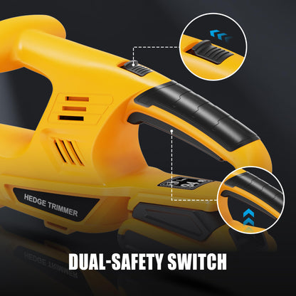 Houselife Cordless Hedge Trimmer Compatible with Dewalt 20V MAX Battery(Tool Only), 18'' Electric Hedge Trimmers Cordless, Lightweight Battery Powered Bush Trimmer for Yard, Garden