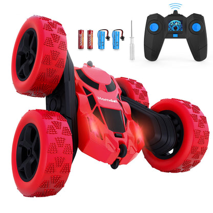 Hamdol RC Stunt Car for Kids Ages 6–12, 360° Rotating Remote Control Car with LED Lights, 4WD Electric Toy Vehicle, USB Rechargeable, Perfect Birthday, Holiday for Boys & Girls