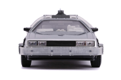 Jada Back to The Future Part II 1:24 Time Machine Die-cast Car Light Up Feature, Toys for Kids and Adults