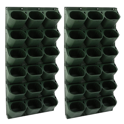 Self Watering Wall Planter | 36 Pots Vertical Garden Planter for Indoor Plants | Wall-Mounted Stackable wall planter | Hanging Plant Flower Pot Holder | 10.56 Fl Oz Each Individual Pot | Army Green
