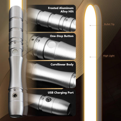 YDDSABER 38.3inch Lightsaber,Metal Duel Light Sabers,4 Sound Fonts,USB Rechargeable Light Swords with Loud Sound,Swing, Blaster,Adults Kids Cosplay Props Birthday Xmas Gift(Orange)