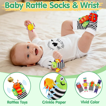 Topsochir Basket for Newborn & Baby Sensory Toy 0-6 Month Music Caterpillar Toy