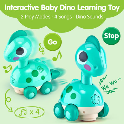 CubicFun Baby Toys 12-18 Months - Touch & Go Musical Light Tummy Time Infant Baby Crawling Toys 12 Months, Toddler Travel Toy for 1 Year Old Boy Birthday Easter Basket Stuffers