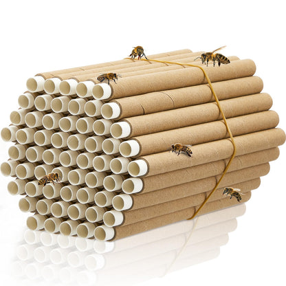 Lewtemi 480 Pcs Mason Bee House Tube Refill Cardboard Bee Tube Paper Mason Beekeeper Cardboard Insert Beekeeping Supplies for Solitary Beehive House Garden Pollinator Nest