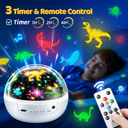 Staryou Dinosaur Toys for Kids 2-7, 【Remote+3 Films+93 Effects】 Dinosaur Toys for Kids 3-5, 【3 Timer+5 Brightness】 Baby Sensory Toys, Toddler Sensory Toy, Dinos Toys, 3 Year Boy Birthday Gifts