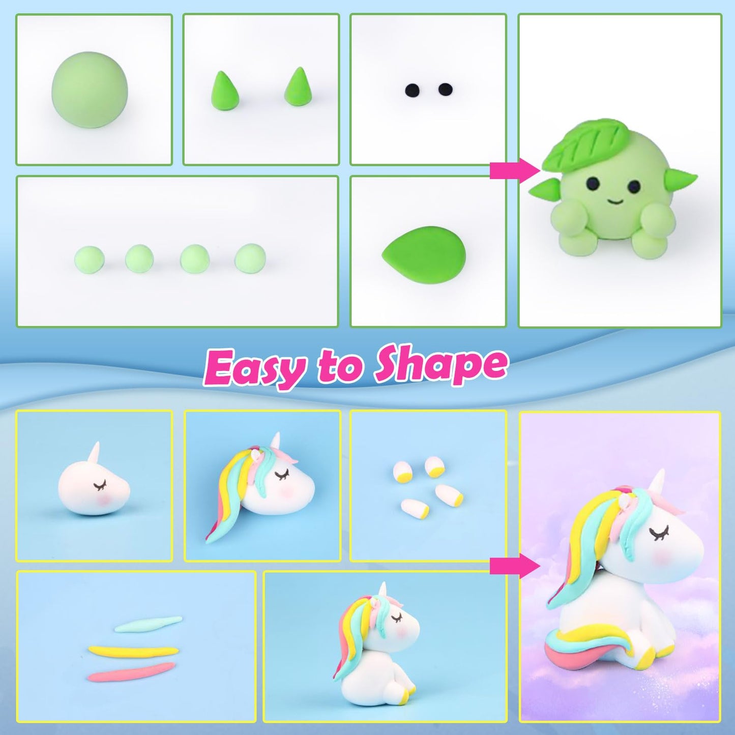 ESSENSON Air Dry Clay 210 Colors, Modeling Clay for Kids, DIY Molding Magic Clay for with Tools, Toys Gifts for Age 3 4 5 6 7 8+ Years Old Boys Girls Kids