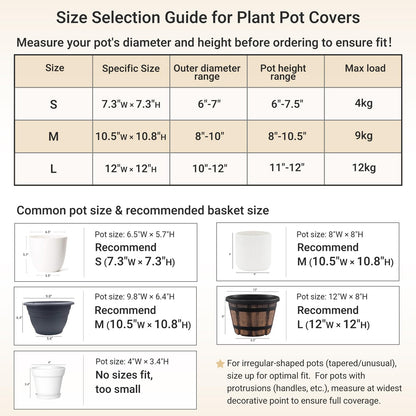 Dahey Jute Rope Plant Basket Modern Woven Storage Basket for 10.5" Indoor Planter, Decorative Flower Pots Cover Laundry Bin with Handle Rustic Home Decor, Black