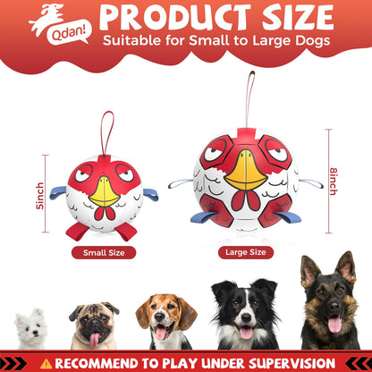 QDAN Dog Toy Balls: Pet Training Soccer Ball Dog Toy with Straps- Puppy Extra Small Dog Balls Beach Pool, Dogs Herding Ball, (5 Inch)