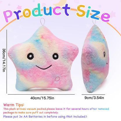 Subao Sensory Toys for Toddlers,14" Star Plush Soft Toddler Pillow Light Up Autism ADHD Toys,Special & Autism Needs,Birthday Xmas Gifts for Girls Age 3 4 5 6 7 8 9 10 11 Colorful