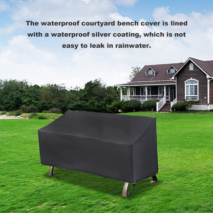 Hoypeyfiy Patio Bench Cover,Furniture Bench Cover,Waterproof Windproof Oxford Fabric Bench Cover for Furniture (Black)