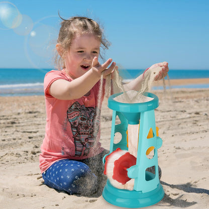 LUCKFUTURE Beach Toys, 25 Pcs Sand Toys Set for Kids Including Water Gun, Sifting Funnel, Bucket, Watering Can, Sand Molds & Mesh Beach Toy Bag, Sandbox Toys for Toddlers 3-12