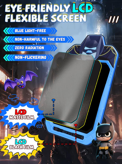 Fullware LCD Writing Tablet for Kids 10 Inch Bat Hero for Toddler 3 4 5 6 7 8 - Paint, Doodle Board, Drawing Pad - Travel Toys, Road Trip Car Activities, Birthday Christmas Gift Boys & Man