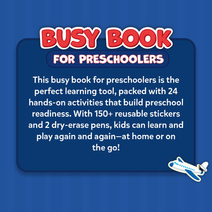 Skillmatics Busy Book for Preschoolers – Preschool Learning Activities, Mess-Free & Pre-Assembled, 150+ Reusable Stickers, Educational Homeschool & Travel Toy, Gift for Toddlers for Ages 3, 4, 5, 6