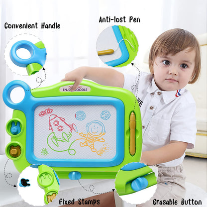Toddler Toys for Girls Boys Age 3 4 5 Year Old, Magnetic Drawing Board with 1 Pen, Erasable Writing Doodle Board for Kids with 2 Stamps, A Etch Birthay Gift for 3 Year Old Travel Toys Sketch Boards