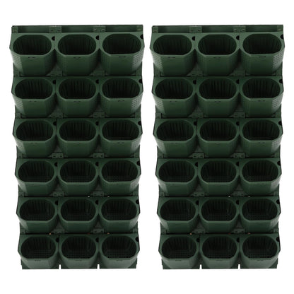 Self Watering Wall Planter | 36 Pots Vertical Garden Planter for Indoor Plants | Wall-Mounted Stackable wall planter | Hanging Plant Flower Pot Holder | 10.56 Fl Oz Each Individual Pot | Army Green