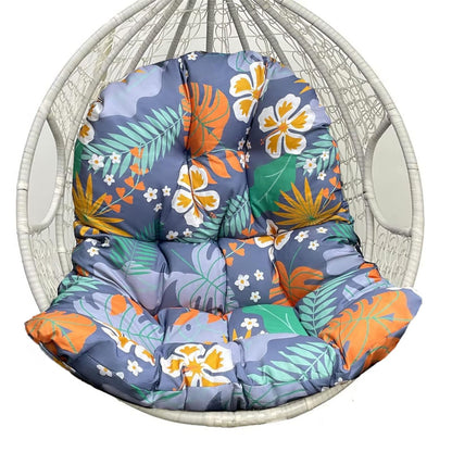 Yefound Outdoor Hanging Egg Chair Cushion Replacement Thicken Waterproof Basket Swing Chair Cushion Printed U-Shaped Seat Pad for Patio Orange Grey