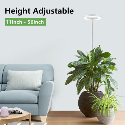 LBW Plant Grow Light, 72 LEDs Full Spectrum Grow Lights for Indoor Plants,Large Grow Lamp with 4/8/12H Auto Timer & 4 Dimmable Brightness, Height Adjustable, Ideal for Tall Plants,White