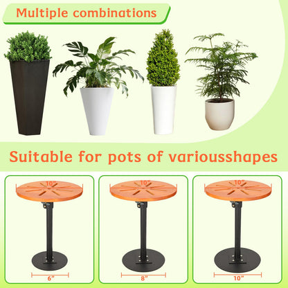 EXCELFU Adjustable Plant Risers for Inside Pots,12-21” Planter Inserts for Large Pots,Planter Filler Lift Insert Bottom of Tall Flower Pot and Large Plant Containers,8" Base, 10" Top-2pack