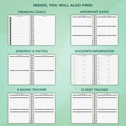 Clever Fox Budget Planner Spiral – Expense Tracker Notebook – Monthly Budgeting Organizer, Finance Logbook & Accounts Book to Control Your Money – Undated Bill Tracker, 6.3x8.4” - Mint Cream