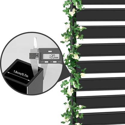 Metal Raised Garden Bed with Trellis, 2 in 1 Trellis with Planter Box & Privacy Screen for Climbing Plants, Vine, Outdoor Standing Flower Beds with Drainage Holes, 35" L x 16" W x 71" H, Black