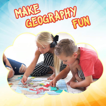 GeoToys GeoPuzzle, Country Jigsaw Puzzles Set of 6, Geography Game & Map Puzzle, Educational Games & Kids Learning Activities, Puzzle Gifts for Children Ages 6-9, Fun Learning Toys for Kids