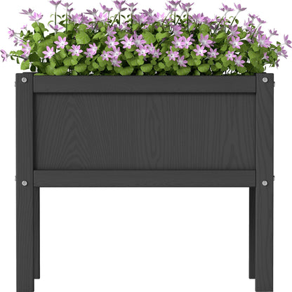 KETOYARK Raised Garden Bed with Drainage Hole Waterproof Small HDPE Elevated Planter Box with Legs Stable and Durable to Plant Herb Vegetable Flower,Patio,Balcony Outdoors/Indoors Black