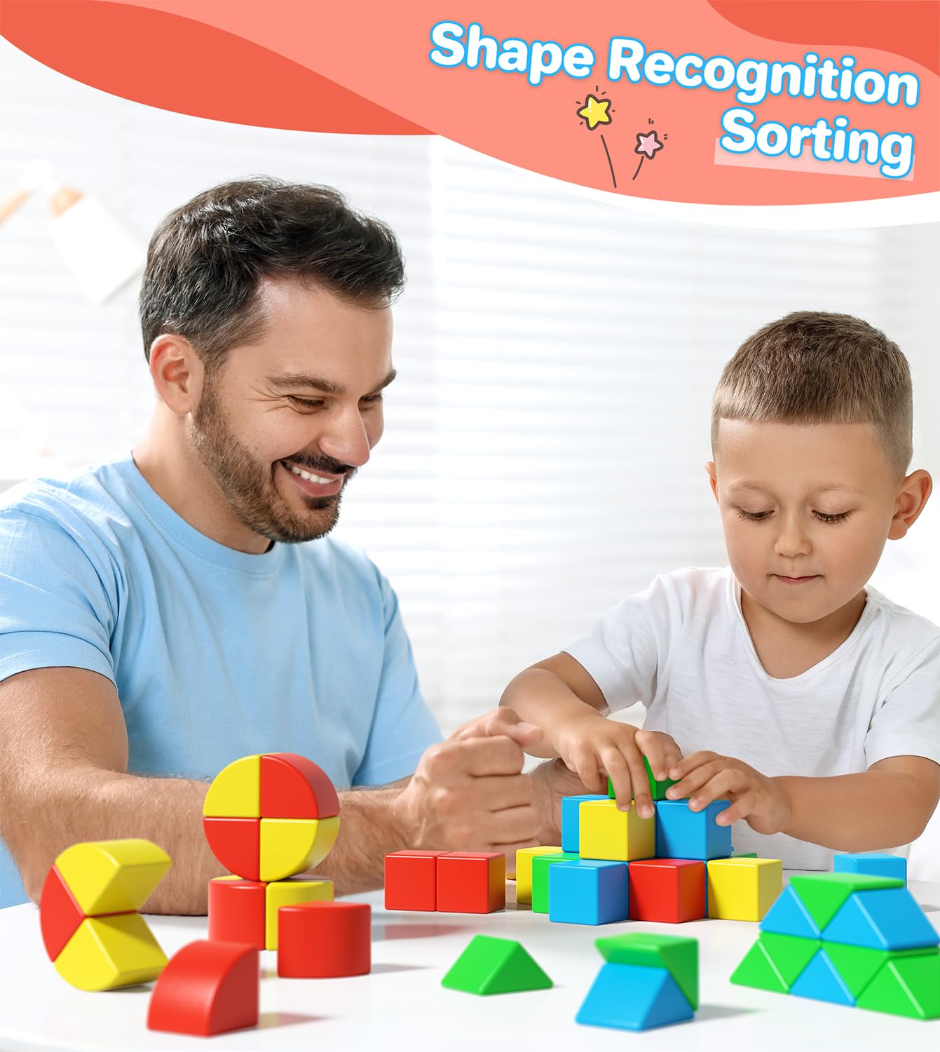 Asago Magnetic Blocks for Toddlers, 1.34 inch 36PCS Kids Building Toys, Creative Stacking Colorful Sensory Block with Magnet, Educational Construction Cubes Set for Boys Girls Kids Ages 3 4 5 6 7 Year