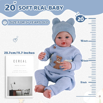 BABESIDE Realistic Reborn Baby Dolls Boy - Ailsa 17 Inch Lifelike Newborn Baby Doll Handmade Real Life Baby Dolls Reborn Doll with Soft Cloth Body Gift Toys for Kids Age 3 +