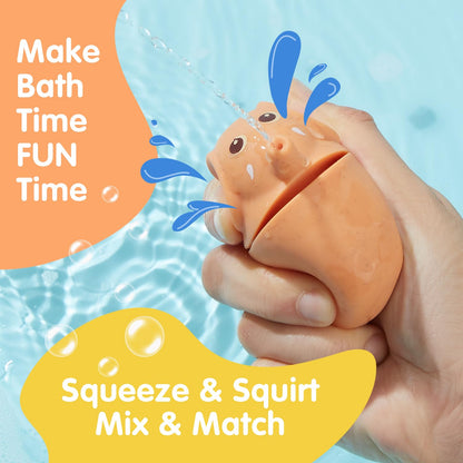 AMCHSURI Baby Bath Toys | 11PCS Mold-Free Stacking Boats & Animal Squirters | Sensory Bathtub Toys for Babies 6-12M & Toddlers 1-3Y | Water Table Pool Toys Educational Gift