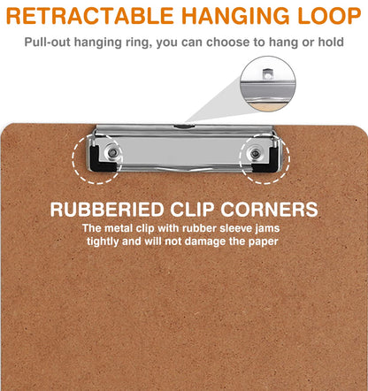 Clipboards, HERKKA 42 Pack Hardboard Office Clipboards Low Profile Clip Standard A4 Letter Size, ECO Friendly