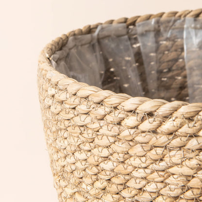 La Jolíe Muse Seagrass Planter Basket Indoor, Flower Pots Cover, Plant Containers, Natural, 3-Pack