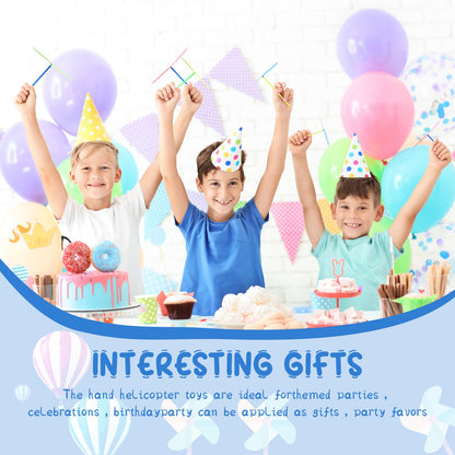 50set Flying Helicopter Toys Set, 50 Propeller+ 50 Rod,Hand Helicopter, Party Favors Outdoor Toy for Kids Ages 4-8, Gift Summer Outside Yard Activities Birthday Gifts 3 5 6 Year Old Girl Boys