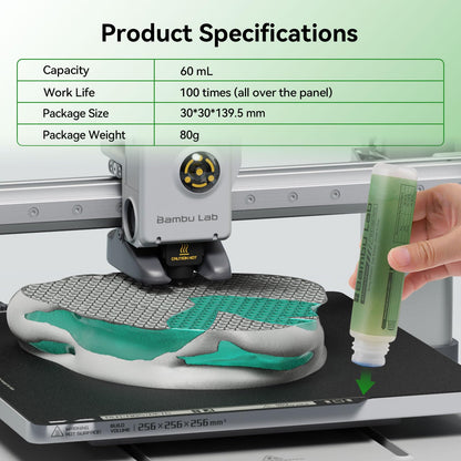 Compatible with Bambu Lab 3D Printer Adhesive Glue,Strong Grip Reduce Warping for Bambu lab A1/A1 Mini/P1/X1 3D Printer PLA/ABS/PETG/PC/PA/TPU Filament 60ML