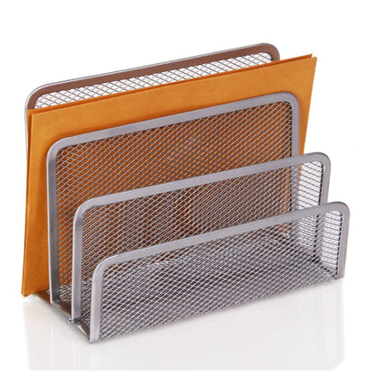 YBM HOME Desk Mail Organizer for Office, 3-Slot Mesh Letter Sorter/Holder Black 2250