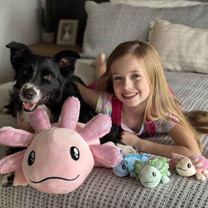 MaoGoLan Axolotl Plush with 3 Babies 33" Cute Stuffed Animals Salamander Plushies 4 PCS, Mom and Baby Plush Toy Set, Soft Axolotl Gifts for Girls Boys Kids Birthday Christmas